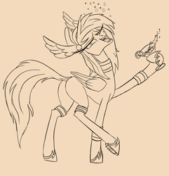 Size: 2454x2544 | Tagged: source needed, safe, artist:pwnyville, oc, oc:athena (shawn keller), species:pegasus, species:pony, g4, alcohol, butt, drink, drunk, female, guardians of pondonia, mare, margarita, plot, solo