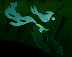 Size: 1000x800 | Tagged: safe, artist:pashoo, character:queen chrysalis, species:changeling, g4, evil grin, looking at you