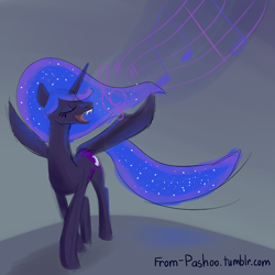 Size: 500x500 | Tagged: safe, artist:pashoo, character:princess luna, species:alicorn, species:pony, g4, 30 minute art challenge, fangs, sharp teeth, simple background, singing