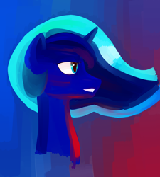 Size: 2700x3000 | Tagged: dead source, safe, artist:pashoo, character:princess luna, species:alicorn, species:pony, g4, bust, female, gradient background, horn, mare, solo
