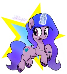 Size: 720x789 | Tagged: safe, artist:cosmic_starr8, character:izzy moonbow, species:pony, species:unicorn, g5, bracelet, cutie mark, glowing horn, gradient hair, horn, jewelry, magic, solo, unshorn fetlocks