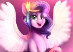Size: 1200x854 | Tagged: safe, artist:demonichybrid01, character:pipp petals, species:pegasus, species:pony, g5, bust, circlet, pipp wings, solo