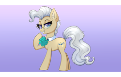 Size: 3400x2160 | Tagged: safe, artist:confetticakez, character:mayor mare, species:earth pony, species:pony, g4, ear fluff, female, glasses, gradient background, mare, raised hoof, smiling, solo
