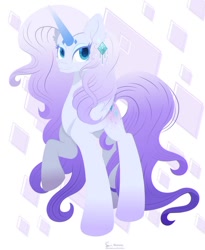 Size: 810x987 | Tagged: safe, artist:illumnious, character:rarity, species:alicorn, species:pony, g4, abstract background, alternate design, ear piercing, earring, female, jewelry, piercing, princess