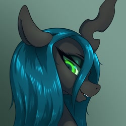 Size: 1200x1200 | Tagged: safe, artist:aquaticvibes, character:queen chrysalis, species:changeling, g4, bust, solo