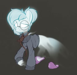 Size: 1046x1013 | Tagged: safe, artist:rexyseven, oc, oc only, oc:whispy slippers, species:pony, g4, clothing, female, ghost, ghost pony, glasses, jacket, mare, noose, shoes, slippers, solo