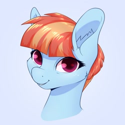 Size: 1200x1200 | Tagged: safe, artist:aquaticvibes, character:windy whistles, species:pegasus, species:pony, g4, big ears, bust, cute, ear fluff, looking at you, smiling, solo, windybetes