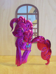 Size: 1024x1366 | Tagged: safe, alternate version, artist:malte279, character:pinkie pie, species:earth pony, species:pony, g4, craft, embossing, irl, metal foil, photo