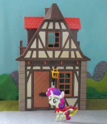 Size: 1024x1179 | Tagged: safe, alternate version, artist:malte279, character:sweetie belle, species:pony, species:unicorn, g4, craft, embossing, irl, metal foil, photo, playmobil, relief