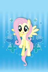 Size: 640x960 | Tagged: safe, artist:sambaneko, character:fluttershy, species:pegasus, species:pony, g4, license:cc-by-nc-nd, abstract background, cute, cutie mark, cutie mark background, female, happy, mare, phone wallpaper, shyabetes, smiling, solo