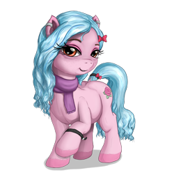 Size: 2270x2250 | Tagged: safe, artist:celsian, oc, oc only, oc:larimare, species:earth pony, species:pony, g4, bow, bracelet, clothing, cute, cutie mark, dock, ear piercing, earring, eyeshadow, hair bow, jewelry, lidded eyes, looking at you, makeup, piercing, raised hoof, scarf, simple background, smiling, solo, tail, transparent background