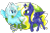 Size: 3000x2000 | Tagged: safe, artist:hazepages, commissioner:kaifloof, oc, oc only, oc:radbat, oc:time vortex (kaifloof), species:alicorn, species:pony, g4, alicorn oc, chibi, clothing, looking at each other, old design, simple background, socks, striped socks, transparent background