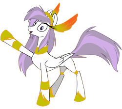 Size: 7600x6839 | Tagged: safe, artist:laszlvfx, oc, oc only, oc:athena (shawn keller), species:pegasus, species:pony, g4, absurd resolution, female, guardians of pondonia, looking at you, mare, open mouth, open smile, pegasus oc, raised hoof, simple background, smiling, smiling at you, solo, three quarter view, transparent background