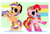 Size: 1280x868 | Tagged: safe, artist:syrupyyy, character:applejack, character:pinkie pie, species:earth pony, species:pony, g4, applejack's hat, bipedal, bow, clothing, cowboy hat, cute, diapinkes, duo, female, freckles, hat, jackabetes, mare, nonbinary, nonbinary pride flag, open mouth, pansexual, pansexual pride flag, pride, pride flag, pride month, raised hoof, stetson, tail bow