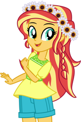 Size: 1024x1536 | Tagged: safe, artist:emeraldblast63, character:gloriosa daisy, character:sunset shimmer, species:eqg human, g4, my little pony:equestria girls, outfit swap, solo