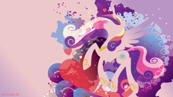 Size: 3840x2160 | Tagged: safe, artist:sambaneko, character:princess cadance, species:alicorn, species:pony, g4, license:cc-by-nc-nd, abstract background, cutie mark, digital art, female, mare, silhouette, solo, vector, wings