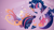 Size: 3840x2160 | Tagged: safe, artist:sambaneko, character:twilight sparkle, character:twilight sparkle (alicorn), species:alicorn, species:pony, g4, license:cc-by-nc-nd, abstract background, cutie mark, digital art, female, horn, mare, silhouette, solo, spread wings, vector, wings