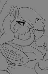 Size: 1965x2994 | Tagged: safe, artist:nightskrill, species:pegasus, species:pony, g4, blushing, boop, confused, female, imminent tentacle sex, mare, noseboop, solo, tentacles, wings