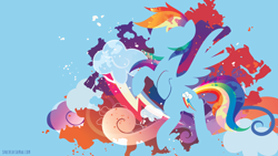 Size: 3840x2160 | Tagged: safe, artist:sambaneko, character:rainbow dash, species:pegasus, species:pony, g4, license:cc-by-nc-nd, bipedal, cutie mark, cutie mark background, digital art, female, mare, open mouth, smiling, solo, standing, vector