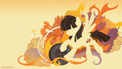 Size: 3840x2160 | Tagged: safe, artist:sambaneko, character:wild fire, species:pegasus, species:pony, g4, license:cc-by-nc-nd, abstract background, cutie mark, cutie mark background, digital art, female, mare, silhouette, solo, spread wings, vector, wings