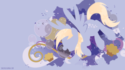 Size: 3840x2160 | Tagged: safe, artist:sambaneko, character:derpy hooves, species:pegasus, species:pony, g4, license:cc-by-nc-nd, abstract background, cutie mark, digital art, female, food, mare, muffin, silhouette, smiling, solo, spread wings, vector, wings