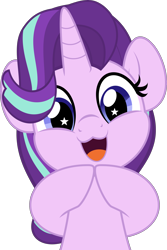 Size: 3336x5000 | Tagged: safe, artist:jhayarr23, character:starlight glimmer, species:pony, species:unicorn, g4, :3, absurd resolution, commission, cute, dawwww, eyelashes, female, glimmerbetes, hnnng, hooves together, horn, looking at you, mare, open mouth, open smile, simple background, smiling, smiling at you, solo, starry eyes, transparent background, weapons-grade cute, wingding eyes, ych result