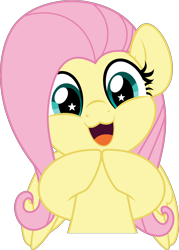 Size: 3580x5000 | Tagged: safe, artist:jhayarr23, character:fluttershy, species:pegasus, species:pony, g4, :3, absurd resolution, commission, cute, dawwww, female, hooves together, looking at you, mare, open mouth, open smile, shyabetes, simple background, smiling, smiling at you, solo, starry eyes, transparent background, wingding eyes, ych result
