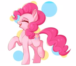 Size: 2594x2258 | Tagged: safe, artist:inaba_hitomi, character:pinkie pie, species:earth pony, species:pony, g4, cute, diapinkes, dock, eyes closed, female, high res, mare, open mouth, pixiv, profile, solo