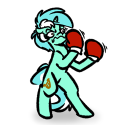 Size: 4000x4000 | Tagged: safe, artist:witchtaunter, character:lyra heartstrings, species:pony, species:unicorn, g4, 1v1 me irl, angry, bipedal, boxing gloves, clothing, gloves