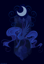Size: 2000x2870 | Tagged: safe, alternate version, artist:sambaneko, character:princess luna, species:alicorn, species:pony, g4, license:cc-by-nc-nd, cutie mark, digital art, female, mare, s1 luna, solo, spread wings, tapestry, vector, wings