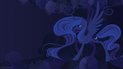 Size: 1920x1080 | Tagged: safe, alternate version, artist:sambaneko, character:princess luna, species:alicorn, species:pony, g4, license:cc-by-nc-nd, cutie mark, digital art, female, mare, s1 luna, solo, spread wings, tapestry, vector, wings