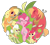 Size: 1500x1337 | Tagged: safe, artist:sambaneko, character:apple bloom, character:applejack, character:big mcintosh, character:granny smith, character:pinkie pie, species:earth pony, species:pony, episode:pinkie apple pie, g4, my little pony: friendship is magic, apple bloom's bow, apple family member, applejack's hat, banjo, big macintosh's yoke, bow, brother and sister, clothing, cowboy hat, female, grandmother and granddaughter, grandmother and grandson, hair bow, hat, male, mare, neckerchief, open mouth, siblings, simple background, sisters, smiling, stallion, stetson, transparent background
