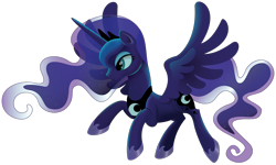 Size: 2000x1203 | Tagged: safe, artist:sambaneko, character:princess luna, species:alicorn, species:pony, g4, license:cc-by-nc-nd, .ai available, clothing, crown, cutie mark, digital art, ethereal mane, eyeshadow, female, galaxy mane, hoof shoes, horn, jewelry, makeup, mare, regalia, shoes, solo, spread wings, transparent background, vector, wings