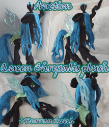Size: 878x1024 | Tagged: safe, artist:kuroran, character:queen chrysalis, species:changeling, g4, advertisement, changeling queen, female, irl, photo, plushie, toy