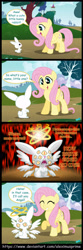 Size: 1600x4815 | Tagged: safe, artist:aleximusprime, character:angel bunny, character:fluttershy, species:pegasus, species:pony, species:rabbit, g4, adoracreepy, angel, angel is a bunny bastard, angelic bunny, angelic wings, animal, biblically accurate angels, comic, creepy, cute, duo, eye, eyes, female, fire, high res, male, mare, multiple wings, ophanim, pure unfiltered evil, scary, seraph, that explains everything, wings