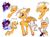 Size: 500x367 | Tagged: safe, artist:webkinzworld, species:earth pony, species:pegasus, species:pony, g4, chest fluff, crossover, golden guard (the owl house), hunter (the owl house), leg fluff, luz noceda, ponified, slap, species swap, the owl house