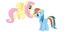 Size: 10000x5000 | Tagged: safe, artist:shurtugalron, character:fluttershy, character:rainbow dash, species:pegasus, species:pony, g4, absurd resolution, boop, cute, digital art, duo, flying, folded wings, scrunchy face, simple background, spread wings, transparent background, vector, wings