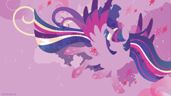 Size: 3840x2160 | Tagged: safe, artist:sambaneko, character:twilight sparkle, character:twilight sparkle (alicorn), species:alicorn, species:pony, g4, license:cc-by-nc-nd, abstract background, cutie mark, digital art, female, mare, rainbow power, silhouette, solo, vector