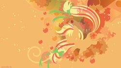 Size: 3840x2160 | Tagged: safe, artist:sambaneko, character:applejack, species:earth pony, species:pony, g4, license:cc-by-nc-nd, abstract background, applejack's hat, clothing, cowboy hat, cutie mark, digital art, female, hat, mare, ponytail, rainbow power, silhouette, solo, stetson, vector