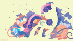 Size: 3840x2160 | Tagged: safe, artist:sambaneko, character:bon bon, character:sweetie drops, species:earth pony, species:pony, g4, license:cc-by-nc-nd, abstract background, cutie mark, digital art, female, mare, silhouette, solo, vector