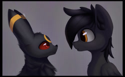 Size: 1920x1187 | Tagged: safe, artist:phi, oc, oc only, species:pegasus, species:pony, g4, crossover, male, nintendo, pokémon, staring contest, umbreon, video game