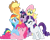 Size: 900x712 | Tagged: safe, artist:richhap, character:applejack, character:fluttershy, character:pinkie pie, character:rainbow dash, character:rarity, character:twilight sparkle, character:twilight sparkle (unicorn), species:earth pony, species:pegasus, species:pony, species:unicorn, g4, applejack's hat, clothing, cowboy hat, hat, mane six, stetson