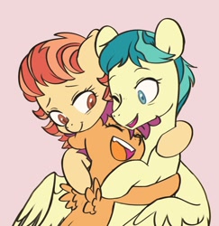 Size: 1164x1200 | Tagged: safe, artist:chub-wub, character:aunt holiday, character:auntie lofty, character:scootaloo, species:earth pony, species:pegasus, species:pony, ship:lofty day, g4, cute, cutealoo, female, happy, happy as fuck, lesbian, scootalove, shipping, weapons-grade cute