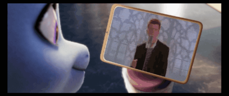 Size: 788x330 | Tagged: safe, edit, edited screencap, official, screencap, g5, my little pony: a new generation, animated, cellphone, exploitable meme, gif, livestream, meme, never gonna give you up, phone, rick astley, rickroll
