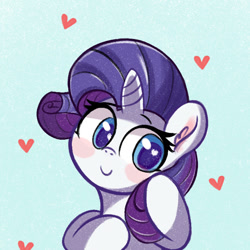 Size: 630x630 | Tagged: safe, artist:kqaii, character:rarity, species:pony, species:unicorn, g4, blushing, cute, female, heart, photo, raribetes, sketch, solo