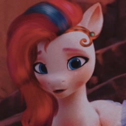 Size: 960x960 | Tagged: safe, edit, edited screencap, screencap, character:zipp storm, species:pegasus, species:pony, g5, alternate hairstyle, blushing, cropped, looking at you, makeover, photoshop