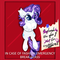 Size: 2500x2500 | Tagged: safe, artist:rurihal, character:rarity, species:pony, species:unicorn, g4, and then there's rarity, bronybait, cute, emergency glass, emergency pony, hair over one eye, looking at you, raribetes, rurihal is trying to murder us