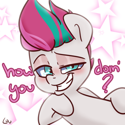 Size: 1500x1500 | Tagged: safe, artist:lou, character:zipp storm, species:pegasus, species:pony, g5, bronybait, female, joey tribbiani, mare, question, smiling, solo, talking to viewer