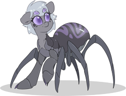 Size: 1948x1491 | Tagged: safe, artist:fluffyxai, oc, oc only, oc:nightshade moonlight, species:pony, g4, claws, drider, fangs, four eyes, monster pony, multiple legs, original species, sharp teeth, solo, spider, spider legs, spiderpony, transparent background
