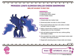 Size: 888x658 | Tagged: safe, species:alicorn, species:pony, g4, cheese, food, instructions, recipe, simple background, solo, text